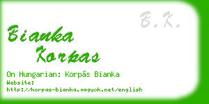 bianka korpas business card